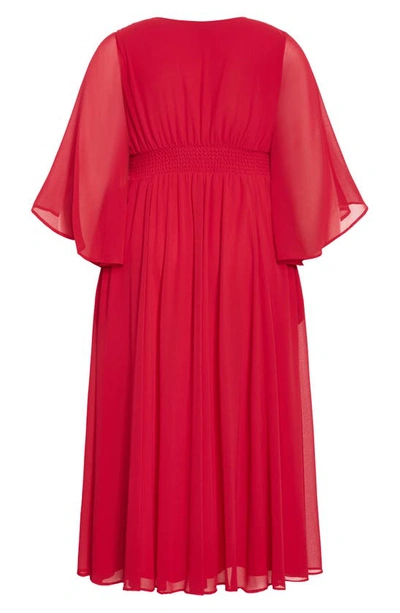 Shop City Chic Katalina Long Sleeve Maxi Dress In Cherry