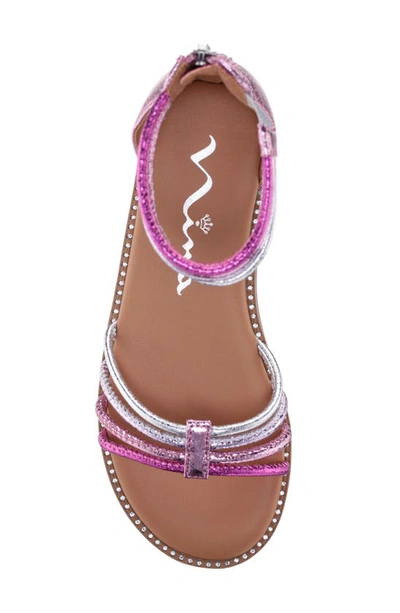 Shop Nina Kids' Brianna Sandal In Pink Multi Crackle Mtlc