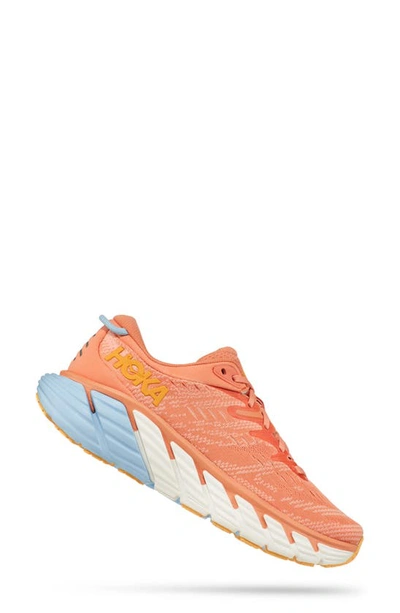 Shop Hoka Gaviota 4 Running Shoe In Shell Coral / Peach Parfait