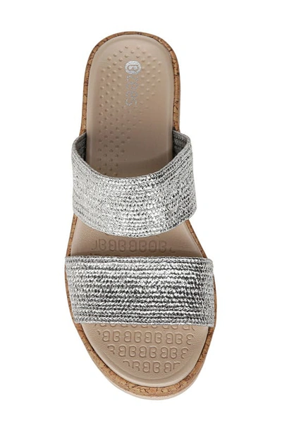 Bzees Resort Platform Slide Sandal In Silver