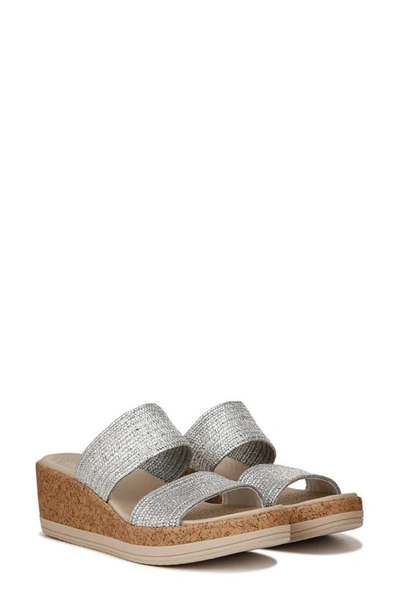 Bzees Resort Platform Slide Sandal In Silver