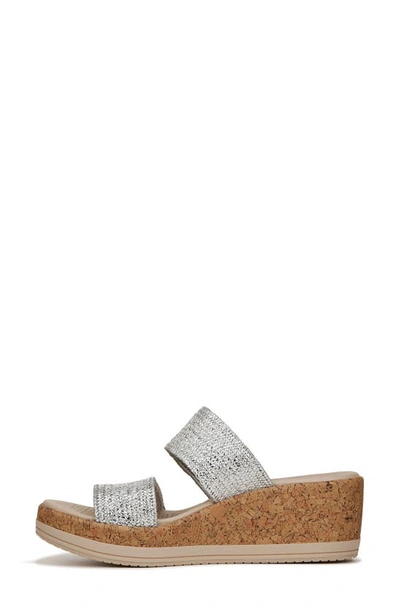 Bzees Resort Platform Slide Sandal In Silver
