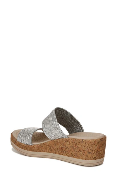 Bzees Resort Platform Slide Sandal In Silver