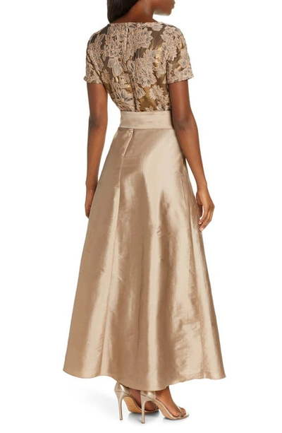 Shop Pisarro Nights Beaded Taffeta Gown In Gold