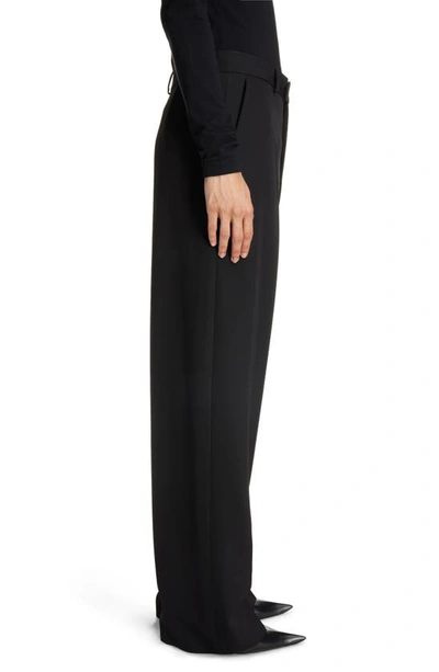 Shop Balenciaga Slim Straight Leg Wool Trousers In Black