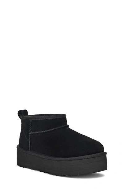 Shop Ugg Kids' Classic Ultra Mini Platform Boot In Black/black