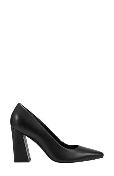 Shop Marc Fisher Ltd Yalina Pointed Toe Block Heel Pump In Black Leather
