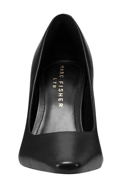 Shop Marc Fisher Ltd Yalina Pointed Toe Block Heel Pump In Black Leather