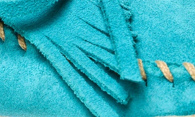 Shop Minnetonka Kilty Tread Slipper In Turquoise