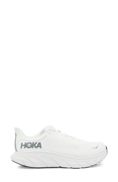 Shop Hoka Arahi 7 Running Shoe In Blanc De Blanc / Steel Wool
