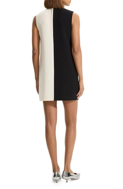 Shop Theory Colorblock Sleeveless Shift Dress In Black/ Rice