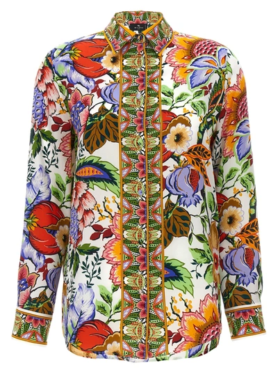 Shop Etro Floral Print Shirt Shirt, Blouse In Multicolor