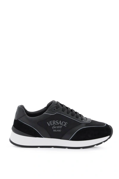 Shop Versace Milano Sneakers In Black