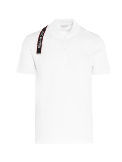 Shop Alexander Mcqueen Logo Tape  Shirt Polo White