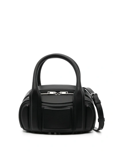 Shop Alexander Wang Women Shoulder Strap Roc Small Top Handle Bag In 001 Black