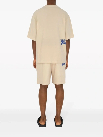 Shop Burberry Men Cotton Logo Shorts In Calico