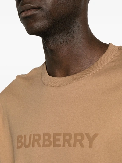 Shop Burberry Men Logo Print T-shirt In Camel