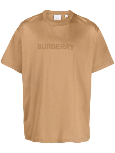 Shop Burberry Men Logo Print T-shirt In Camel