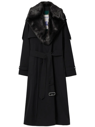 Shop Burberry Women Kennington Trench Coat In Black