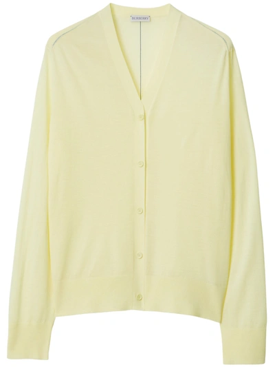 Burberry Button-up Wool Cardigan In Sherbert