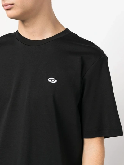 Shop Diesel Unisex Oval D Patcht-shirt In 9xx Black