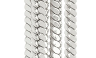 Shop Nordstrom Rack Snake Chain Fringe Earrings In Rhodium