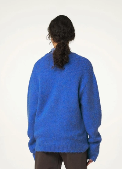 Shop Lemaire Unisex Brushed Sweater In Bl773 Electric Blue