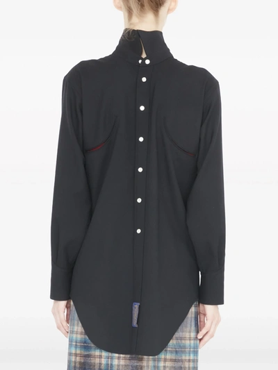 Shop Maison Margiela Women Pendleton Reversible Shirt In 900 Black