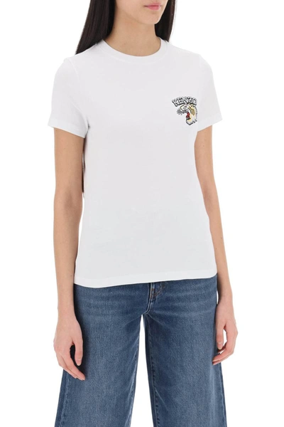 Shop Kenzo Crew-neck T-shirt With Embroidery In White
