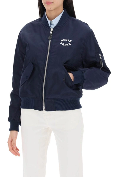 Shop Kenzo Lucky Tiger Bomber Jacket In Blue