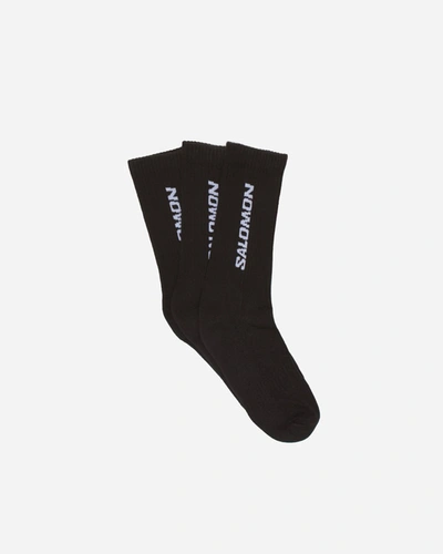 Shop Salomon Everyday Crew 3-pack Socks In Black