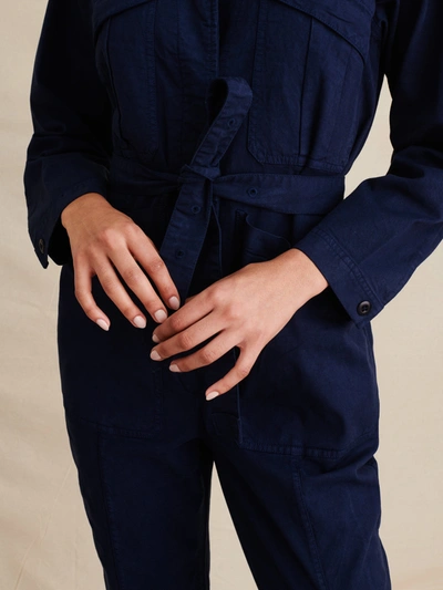 Shop Alex Mill Old Expedition Jumpsuit In Washed Twill In Deep Navy