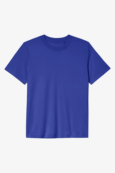 Shop M.m.lafleur The Leslie T-shirt - Organic Pima Cotton In Bright Indigo