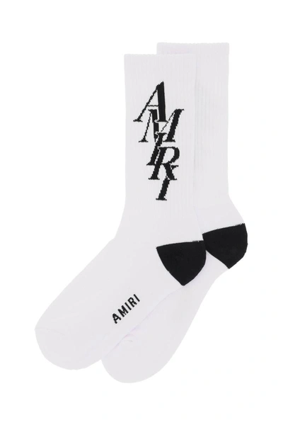 Shop Amiri Stack Logo Socks In Multicolor