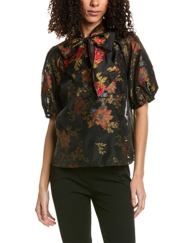 Shop Ted Baker Burnout Organza Blouse In Black