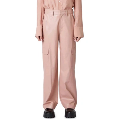 Nia Vegan Leather Cargo Pant In Pink In Pink