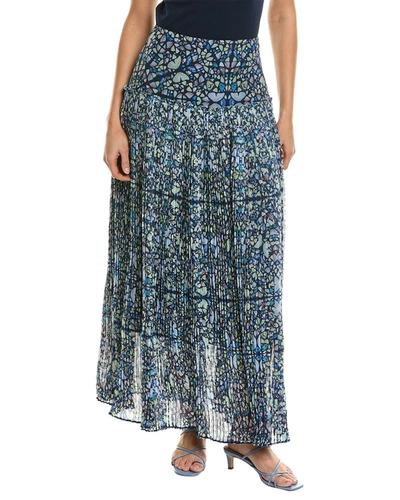 Shop Ted Baker Corrugated Pleat Maxi Skirt In Blue