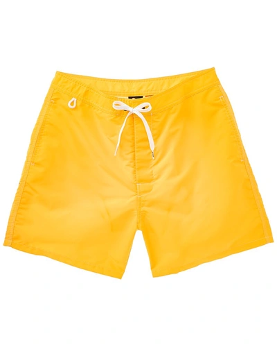 Shop Sundek Bs/rb Contour Waist Swim Trunk In Yellow