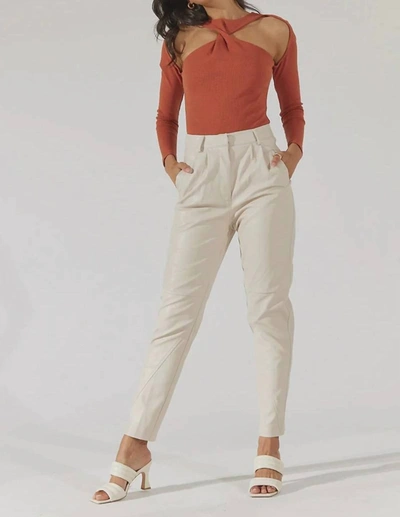 Shop Sovere / Happening Leather Pant In Bone In Beige