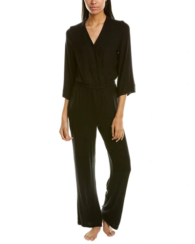 Shop Donna Karan Sleepwear Sanctuary Jumpsuit In Black