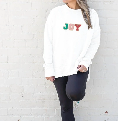 Shop Mary Square Joy Chenille Patch Sweatshirt In White