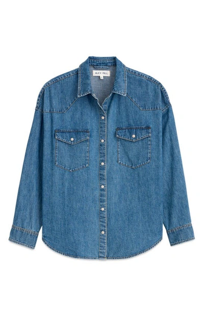 Shop Alex Mill Western Denim Shirt In Santa Fe Medium Wash