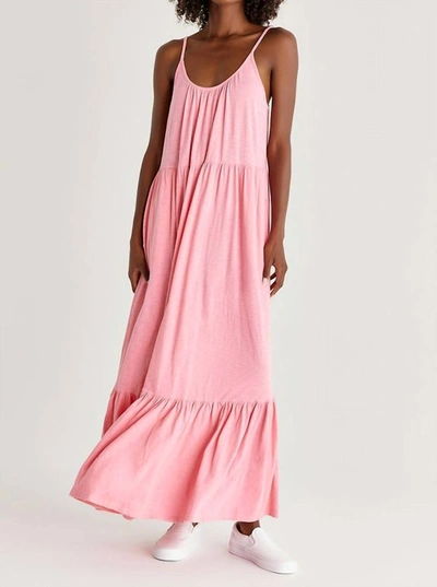 Shop Z Supply Lido Slub Maxi Dress In Flamingo In Pink