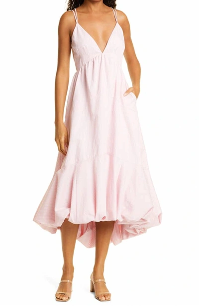 Shop Cinq À Sept Sofia Stripe Effie Dress In Pink Quartz
