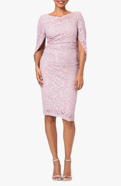 Shop Betsy & Adam Lace Drape Back Cocktail Dress In Rose