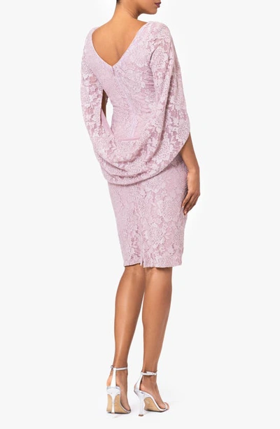 Shop Betsy & Adam Lace Drape Back Cocktail Dress In Rose