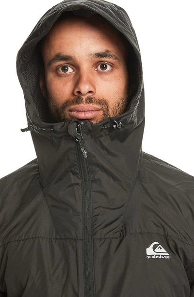 Quiksilver Overcast Water Repellent Hooded Windbreaker In Black