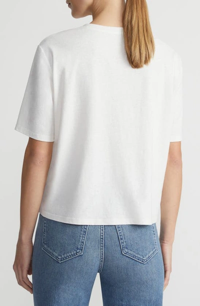 Shop Lafayette 148 Linen & Cotton Pocket T-shirt In White