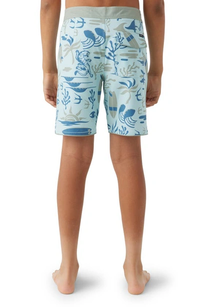O'neill Kids' Hyperfreak Mysto Scallop Swim Trunks In Sky Blue