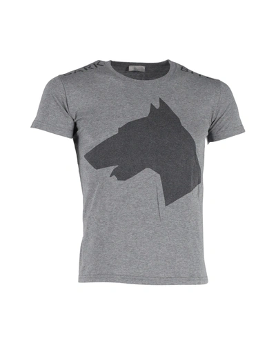 Shop Dior Dark Bite Dog Graphic T-shirt In Grey Cotton